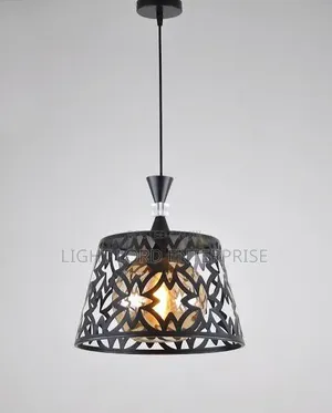 Modern Kitchen Drop Light - Black Metal