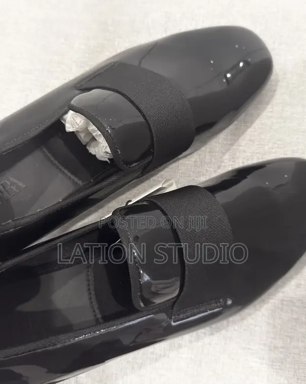 Zara Patent Leather Loafers - Black, Size 42 - 1