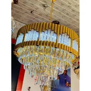 400mm 4-Tier Crystal Chandelier - Gold Finish