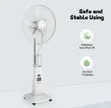 18" Solar/Electric Rechargeable Mist Fan with LED Lights - 1