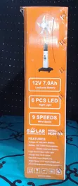 18" Solar/Electric Rechargeable Mist Fan with LED Lights - 4