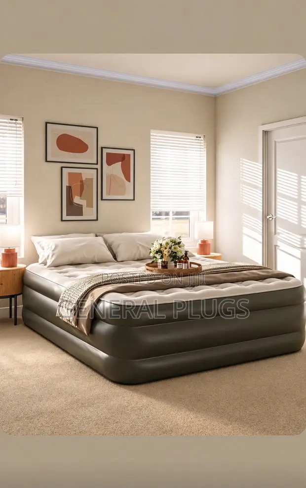 Royal Comfort Heavy Duty Luxury Double Air Mattress with Inbuilt Pump - 1