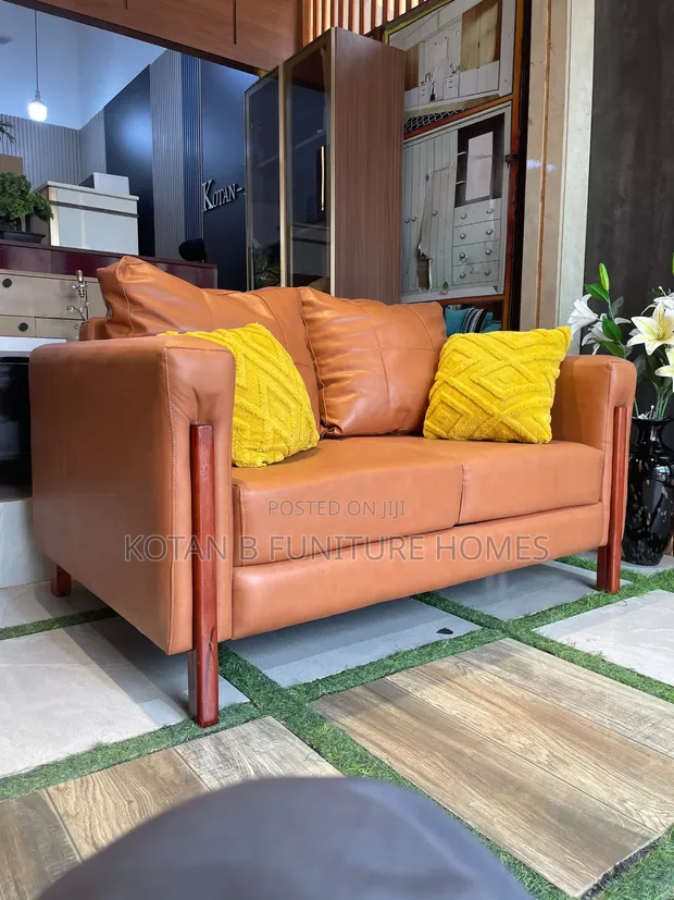 2-in-1 Burnt Orange Sofa Set - 1