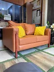 2-in-1 Burnt Orange Sofa Set - 3