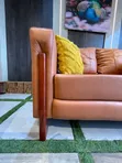 2-in-1 Burnt Orange Sofa Set - 4