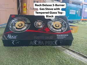 Roch Deluxe 3-Burner Gas Cooker - Black
