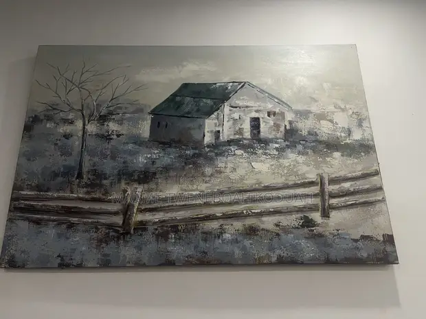 Large Rustic Farmhouse Barn Canvas Painting - 1