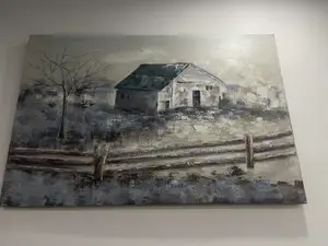 Large Rustic Farmhouse Barn Canvas Painting