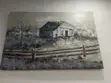 Large Rustic Farmhouse Barn Canvas Painting - 1