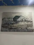 Large Rustic Farmhouse Barn Canvas Painting - 2