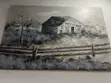 Large Rustic Farmhouse Barn Canvas Painting - 4