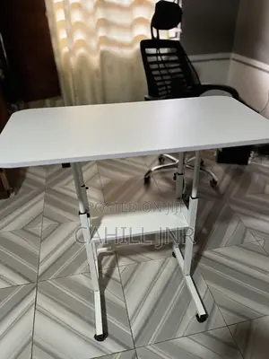 Adjustable Movable Laptop/Computer Desk with Shelves & Wheels