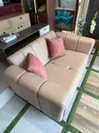 2-in-1 Cream Sofa Set - 2