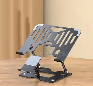 Adjustable Ergonomic Metal Laptop Stand with Phone Holder