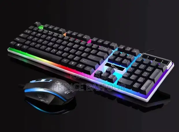 T315 Professional LED Wired Gaming Keyboard and Mouse Combo - 1