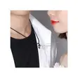 2-Piece Couple Stainless Steel Heart Pendant Necklace - Black/Silver - 4