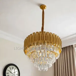 Circular Uniform 4-Tier Crystal Chandelier