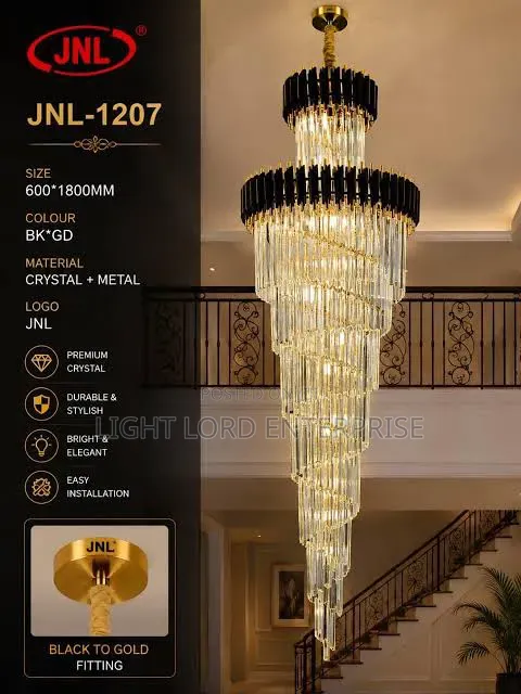 Rocket 10ft Chandelier Light (700mm x 2100mm) - 1