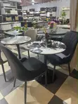 Black and White Marble Table with 2 Chairs - 2