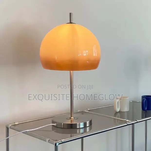 Vintage Glass Mushroom Table Lamp - 1