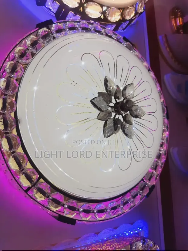 Round LED Ceiling Light with Color Changing & Dimmable Features - 1
