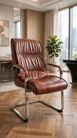 Black Visitors Chair with Wood Arms - 2