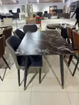 Brown Marble Vein 4 Seater Dining Chairs - 3
