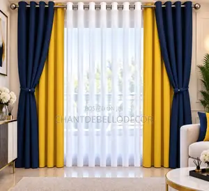Two-Tone Blackout Curtains with Optional Voile