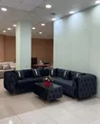 Chesterfield-Style Sectional Sofa with Ottoman - 3
