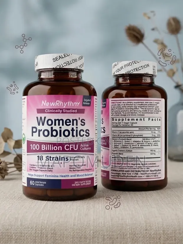 New Rhythm Women's Probiotics (100 Billion CFU) + Cranberry - 1