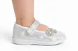 Silver Glitter Baby Girls Mary Jane Shoes with Pearl Decor - 2