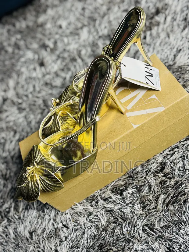 Zara Ladies Gold Heel - 1