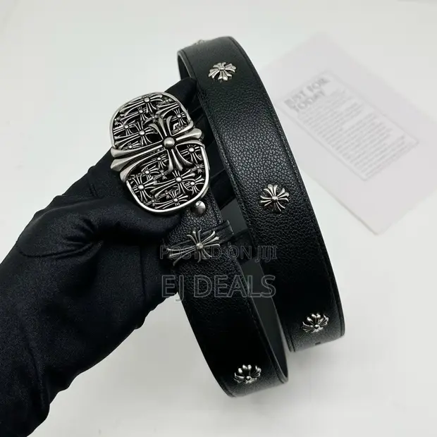 Chrome Hearts Belt Black with Multiple Crosses - 1
