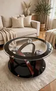 Round Glass & Wood Center Table - VIG Furniture - 2