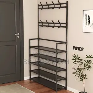 Brand New Black Metal Shoe Rack