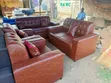 Brand New Leather Sofa Set - Brown - 2