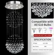 52cm / 6ft LED Crystal Chandelier Light - 2