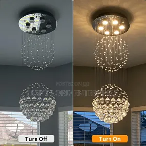 Cblux Indian LED Crystal Chandelier Light (6ft/52cm)