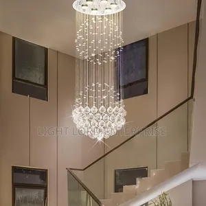 6ft Stairway LED Crystal Chandelier Light