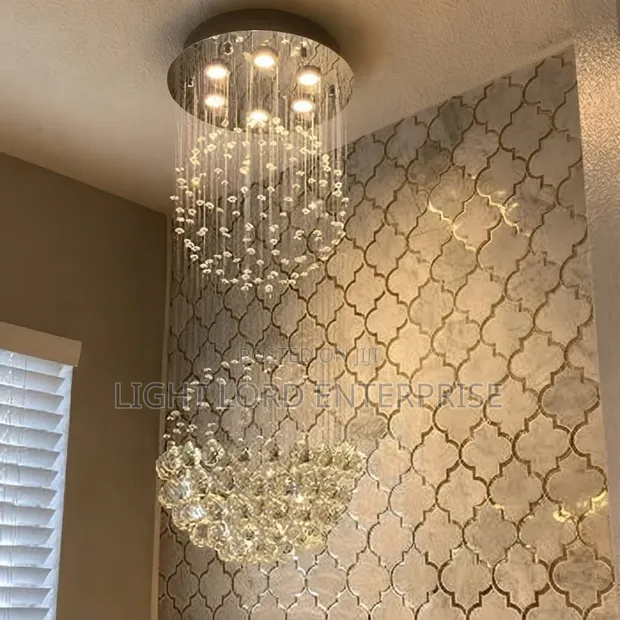Large 6ft Crystal Chandelier Light - 1