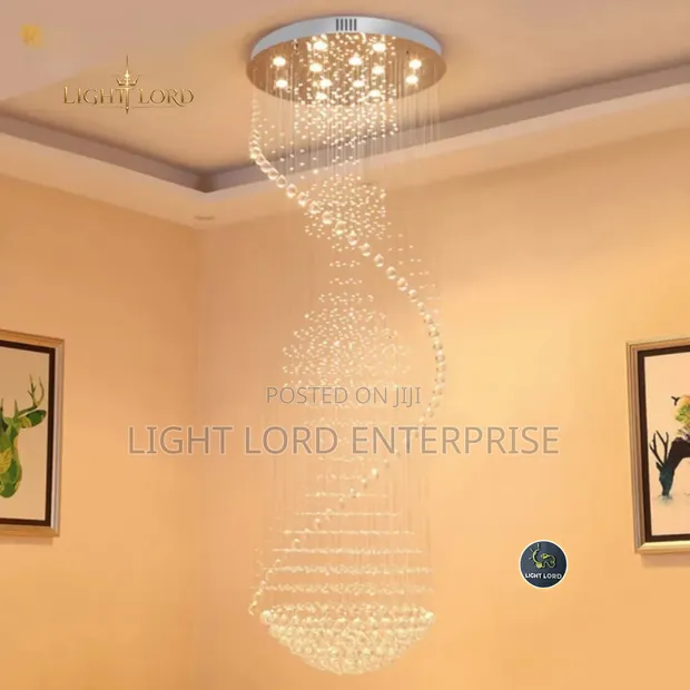 Supreme Mega 7ft LED Crystal Chandelier Light - 1