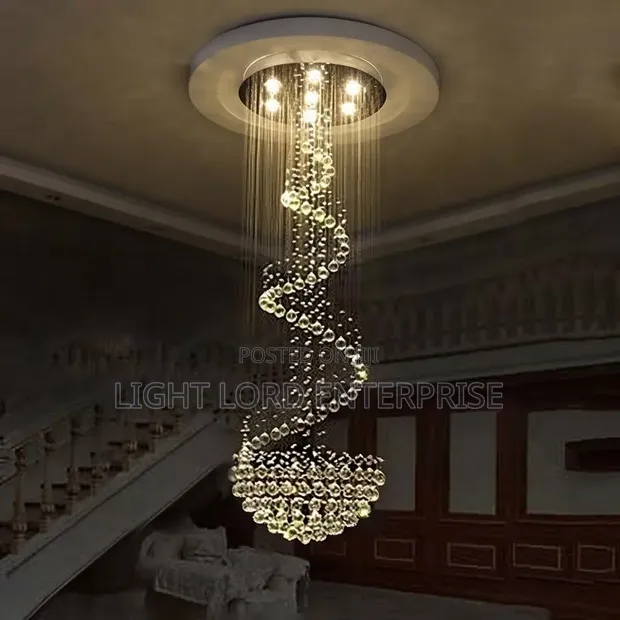 Juwish 7ft LED Crystal Chandelier Light (D100cm*H300cm) - 1