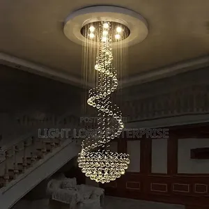 Juwish 7ft LED Crystal Chandelier Light (D100cm*H300cm)