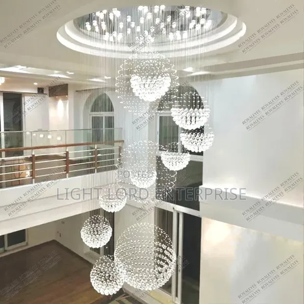 11 Sphere Crystal Chandelier - Modern Spiral Design - 1