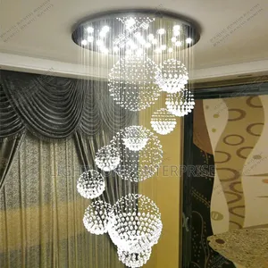 280cm Sphere Crystal Chandelier - 8ft Long