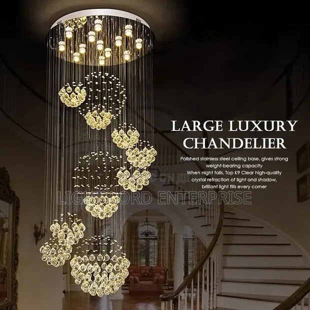 Polished Stainless Steel Raindrop Chandelier Light - 1