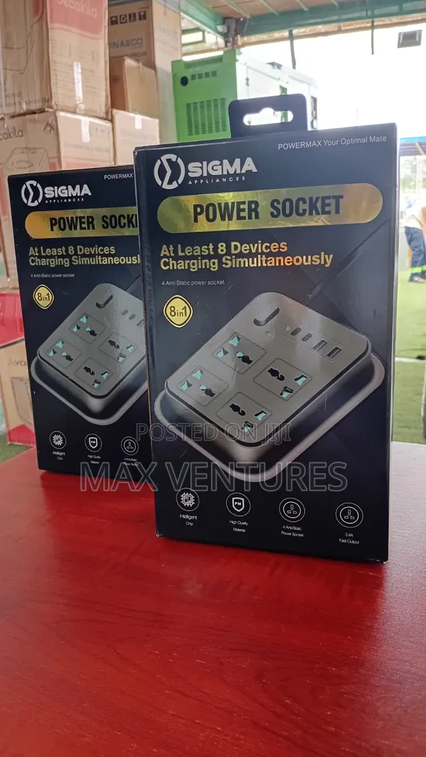 Sigma 8-in-1 Power Socket with USB Charging - 1