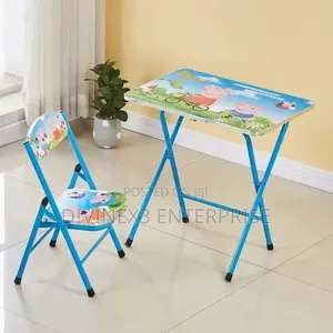 Foldable Kids Study Table and Chair Set