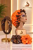 Orange Brown Woodin Handmade Hair Accessories Set - 2