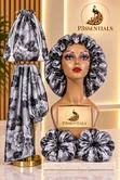 Satin Bonnet, Scarf & 2 Scrunchies Set | P3SSENTIALS - 1